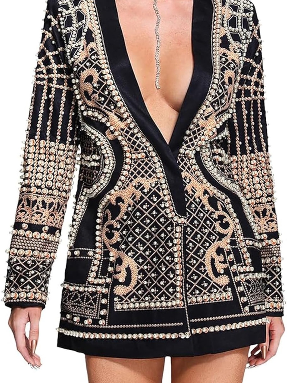 Bella Barnett Black Deep V Blazer Jacket